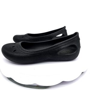Crocs Shoe Juniors 2 Youth Ballet Flats Black
